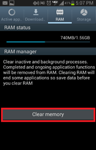 Android RAM, Clear Memory